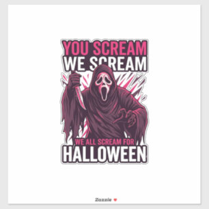 Pegatina Tú gritas nosotros Halloween Ghostface Cuchillo Sa