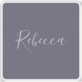 Pegatina Tu nombre | Elegante guión de lavanda en morado ne