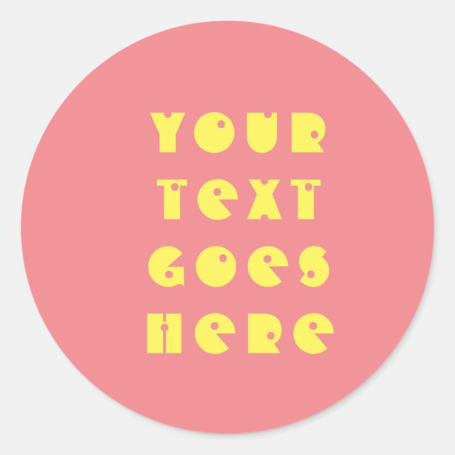 pegatina tu texto aquí amarillo negro personal (Anverso)