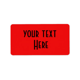 pegatina tu texto aquí rojo negro