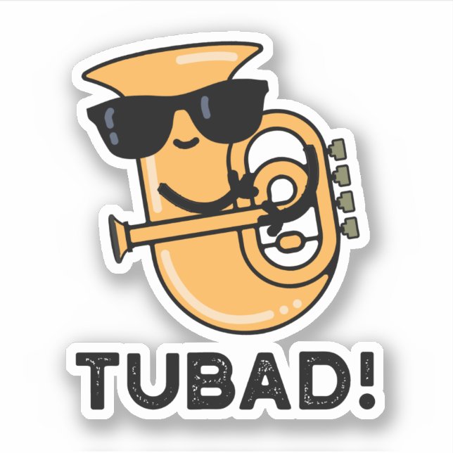 Pegatina Tubad Funny Music Tuba Pun (Anverso)