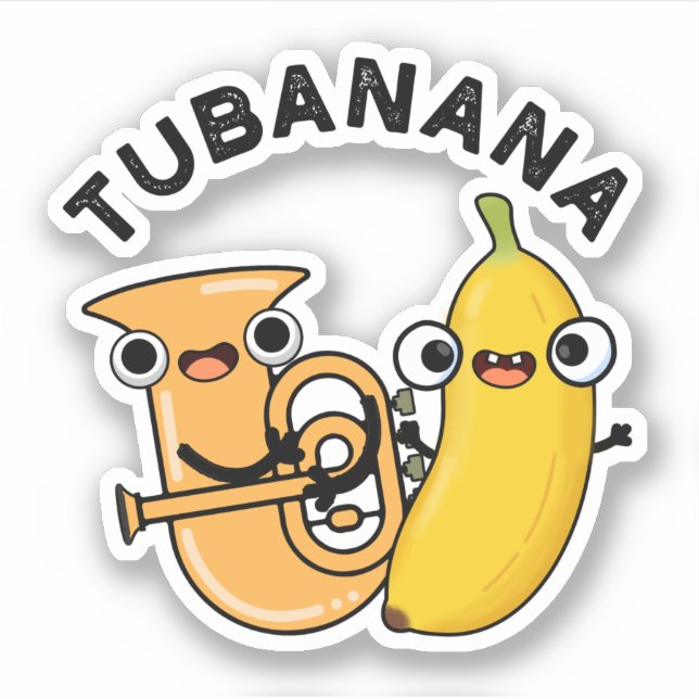 Pegatina Tubanana Funny Tuba Banana Pun (Anverso)