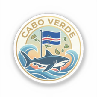 Pegatina Tubarões Azules - Cabo Verde