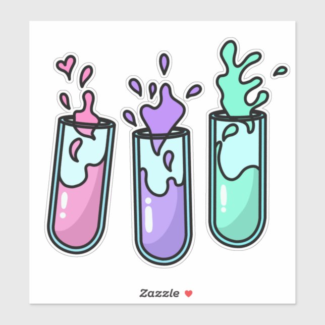 Pegatina Tubos de prueba turbulentos (Hoja)