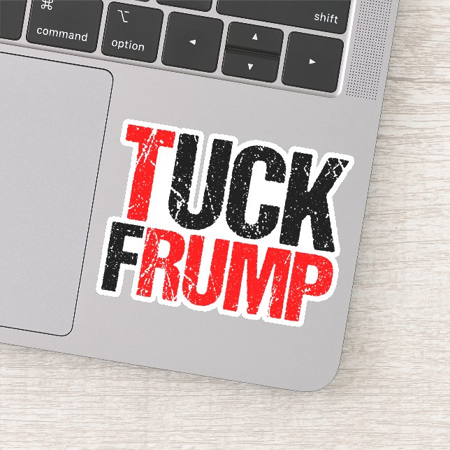 Pegatina Tuck Frump es un divertido portátil anti Trump (Detalle)