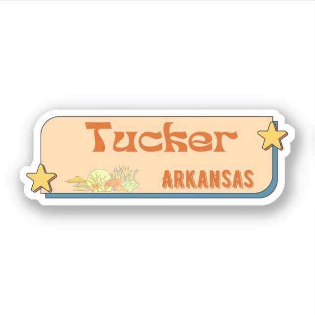 Pegatina Tucker, Arkansas Sticker (Anverso)