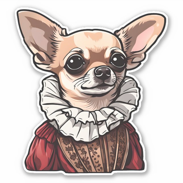 Pegatina Tudor Chihuahua (Anverso)