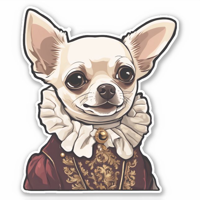 Pegatina Tudor Chihuahua (Anverso)