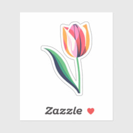 Pegatina Tulipán acuarela