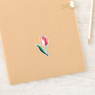 Pegatina Tulipán acuarela