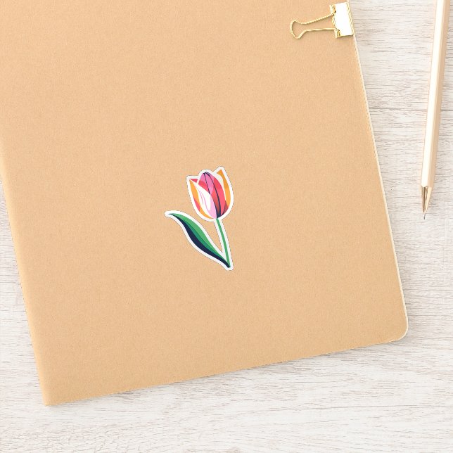Pegatina Tulipán acuarela (Cuaderno)