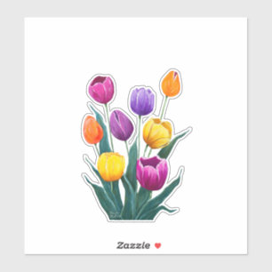 Pegatina Tulipanes Coloridos