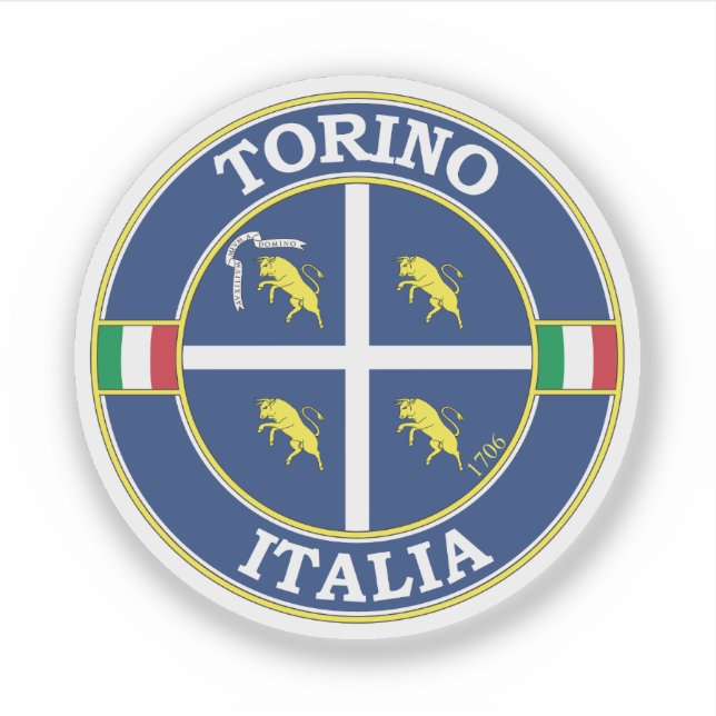 Pegatina Turín Italia Circle Emblem (Anverso)
