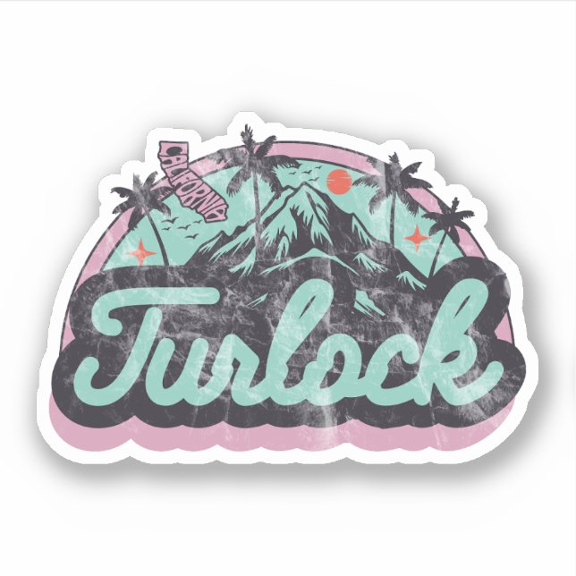 Pegatina Turlock, California (Anverso)