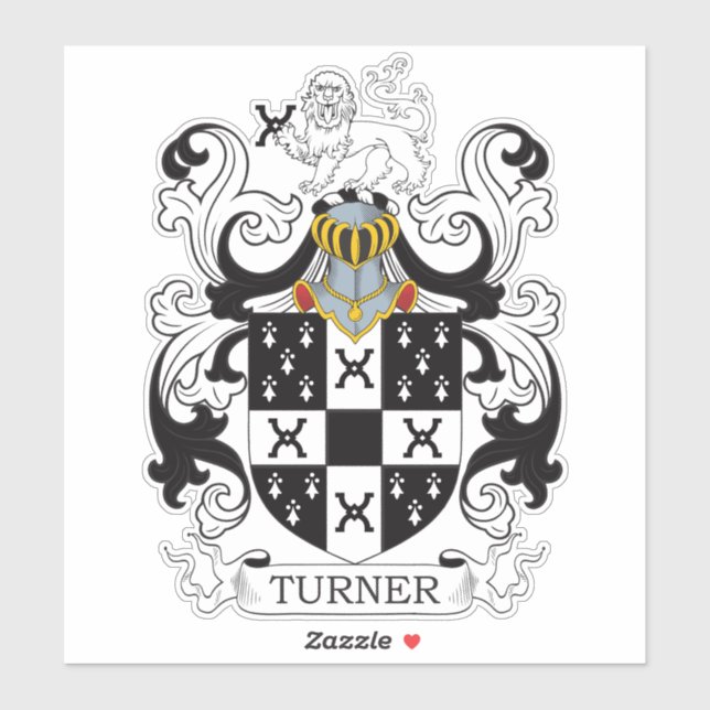 Pegatina Turner Family Crest (Hoja)