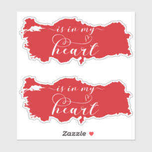 Pegatina Turquía está en mi corazón