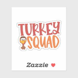 Pegatina Turquía Squad Matanza Acto de Acción de Gracias Tu
