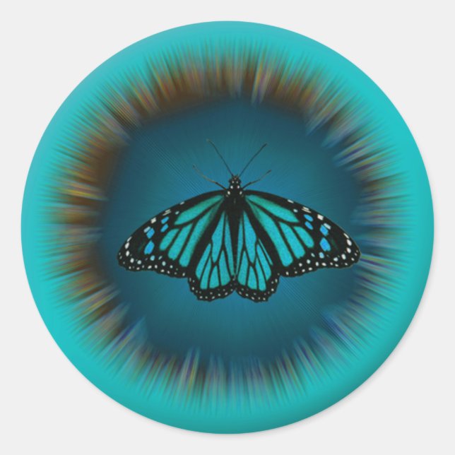 Pegatina Turquoise Butterfly Mandala (Anverso)