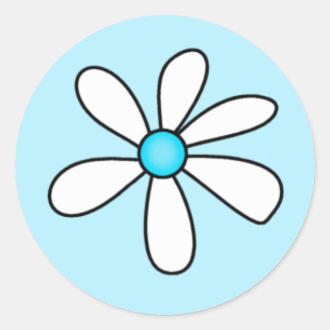 Pegatina Turquoise Daisy (Anverso)