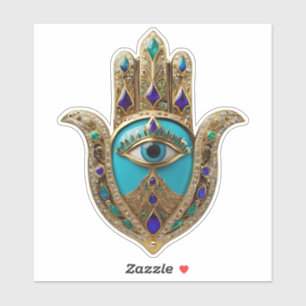 Pegatina Turquoise Third Eye Hamsa