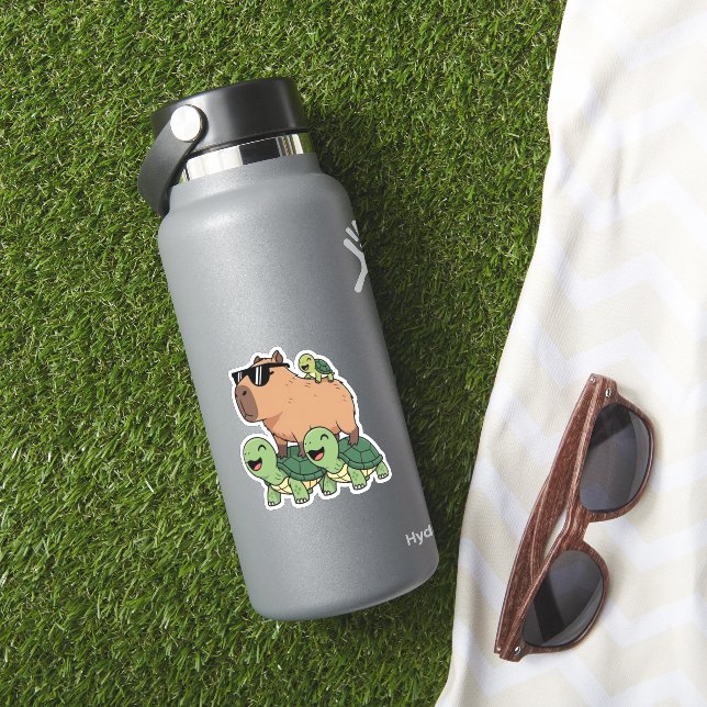 Pegatina Turtle Rige Capybara, curioso capibara (HydroFlask Insitu)