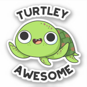 Pegatina Turtley Awesome Funny Turno Pun