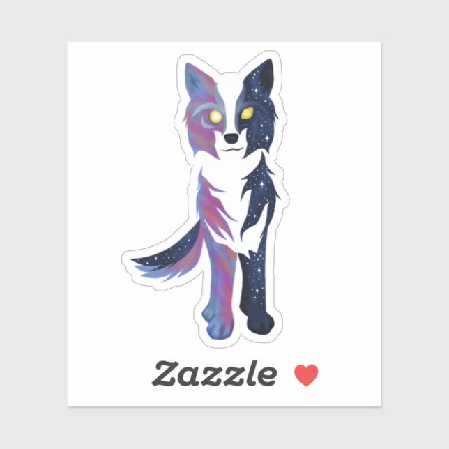 Pegatina Twilight Sky Wolf (Hoja)