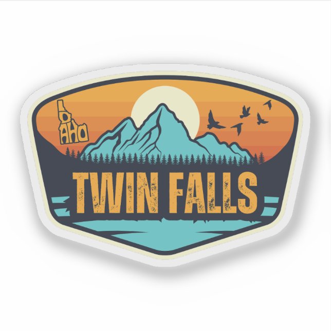 Pegatina Twin Falls, Idaho (Anverso)