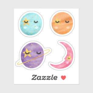 Pegatina Twinkle Twinkle Pequeñas estrellas y planetas Tema