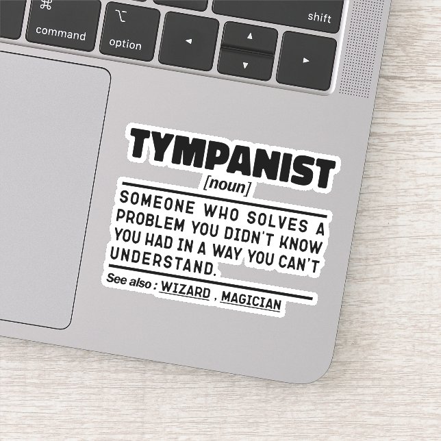 Pegatina Tympanista moderno jugador de Timpani adorna tambo (Detalle)