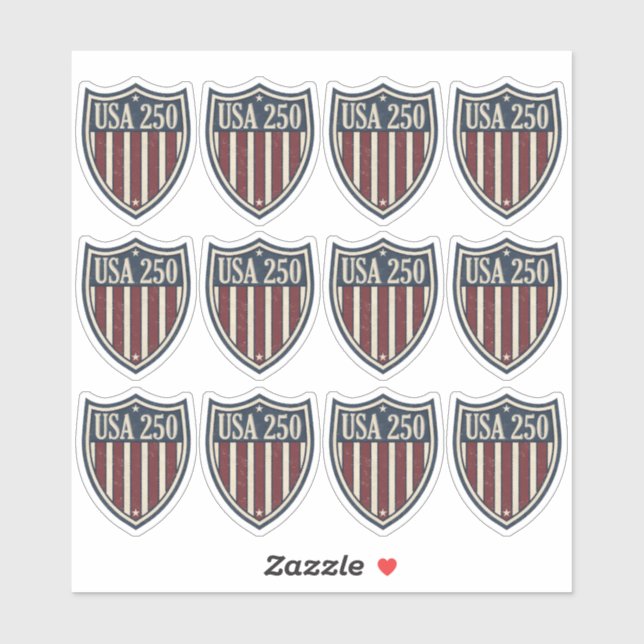 Pegatina UA 250 Motivo de Escudo Americano ID1301 (Hoja)