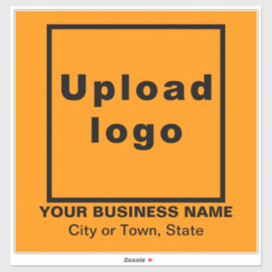Pegatina Ubicación de negocios, color Naranja Vinyl cuadrad