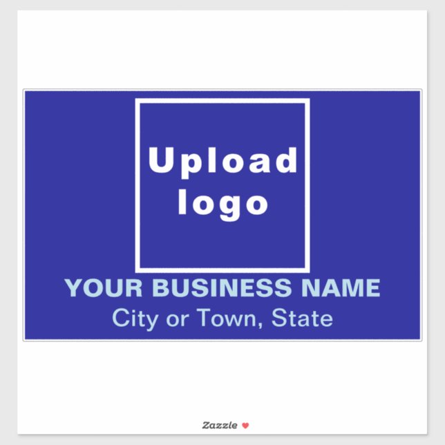 Pegatina Ubicación de negocios en el Vinyl Blue Large Recta (Hoja)