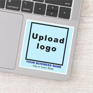 Pegatina Ubicación de negocios en Light Blue Square Vinyl