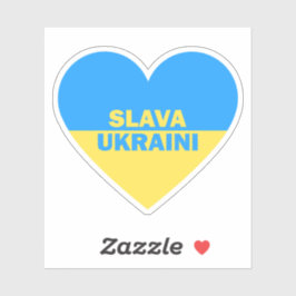 Pegatina Ucrania Bandera Corazón Slava Ukraini