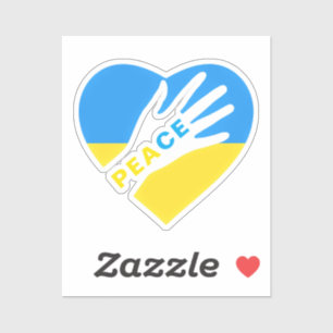 Pegatina Ucrania - Libertad - Corazón de bandera ucraniana 