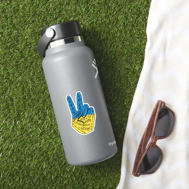 Pegatina Ucrania Paz Amor Libertad (HydroFlask Insitu)