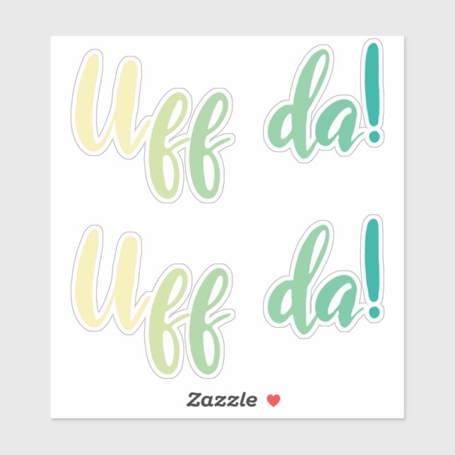 Pegatina ¡Uff Da! Noruego, Minnesota (Hoja)