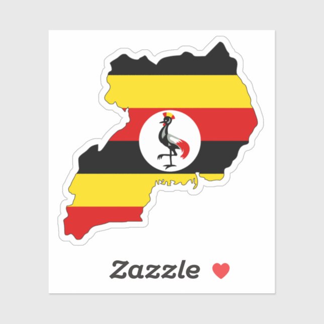 Pegatina Uganda map Sticker Flag for Laptop Book… (Hoja)