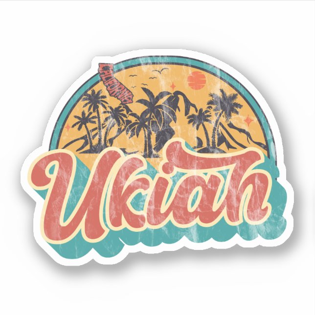 Pegatina Ukiah, California (Anverso)