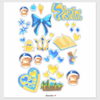 Pegatina Ukraine scrapbook stickers blue yellow