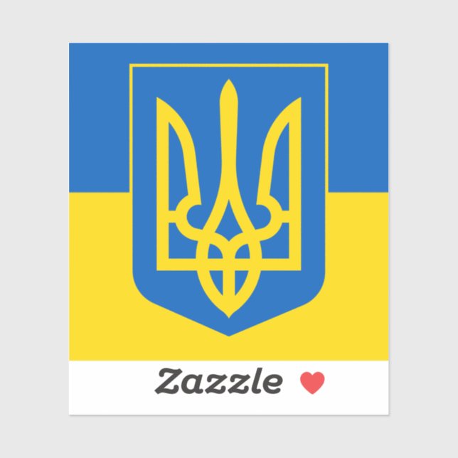 Pegatina Ukrainian Coat of Arms. Trident. Truzyb.  (Hoja)