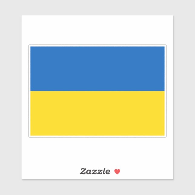 Pegatina Ukrainian flag. I support Ukraine. (Hoja)