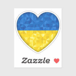 Pegatina Ukrainian flag. Love to Ukraine. Support. Heart.