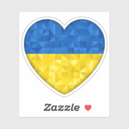 Pegatina Ukrainian flag. Love to Ukraine. Support. Heart.