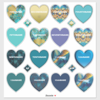 Pegatina Ultimate 16 Name Hearts Collection V2