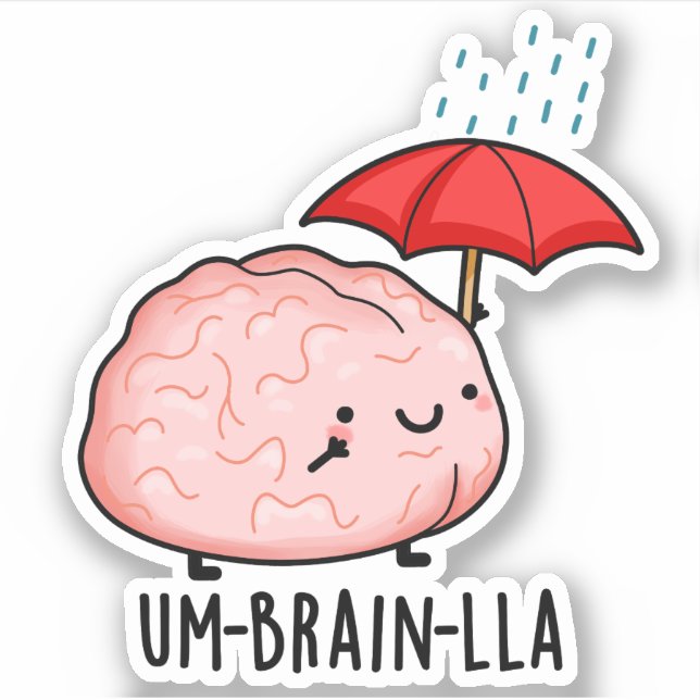 Pegatina Um-brain-lla Funny Brain Puns (Anverso)