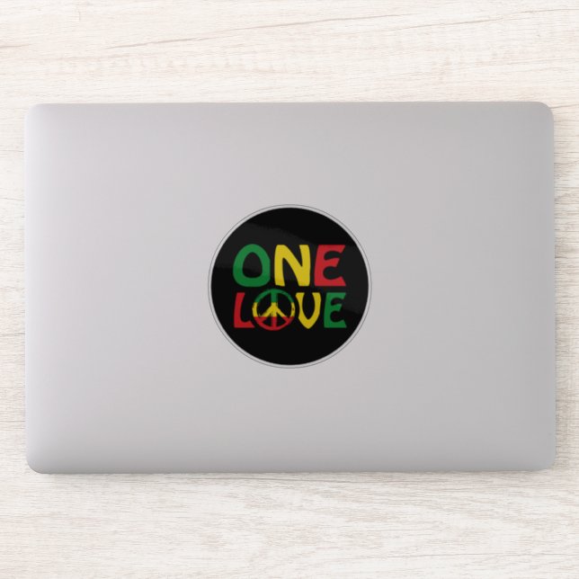 Pegatina Un amor, diseño de reggae (Ordenador)