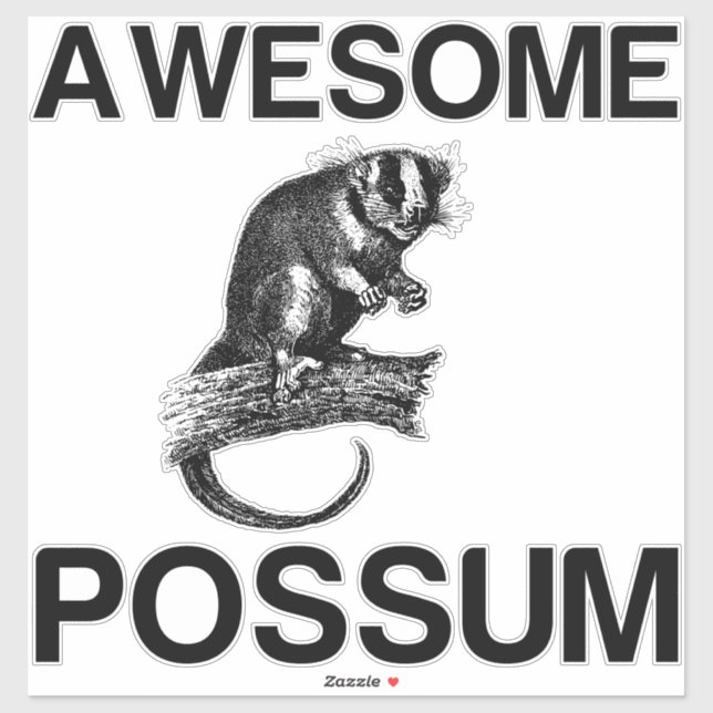 PEGATINA UN ASOMBROSO POSSUM (Hoja)