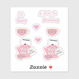 Pegatina Un Bebé Está Preparando Rosa